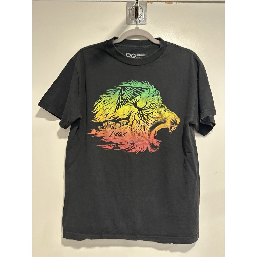 Lifted Research Group Sz:M Lion African vibrant Rasta Safari Tree Streetwear Tee